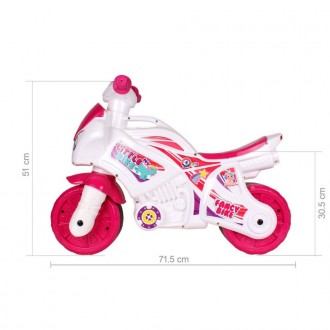Роскошный бело-розовый «Мотоцикл ТехноК» для настоящих принцесс зазв. . фото 5