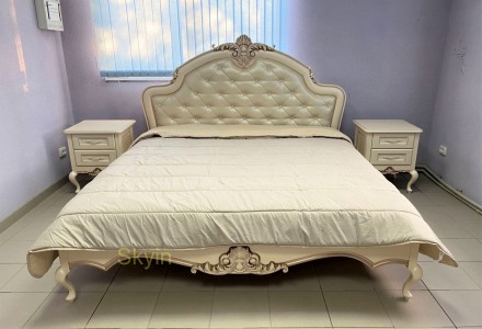 Предлагаем шикарную дубовую кровать Венециано с резьбой и каретной стяжкой из ма. . фото 6