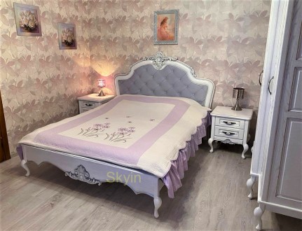 Предлагаем шикарную дубовую кровать Венециано с резьбой и каретной стяжкой из ма. . фото 5
