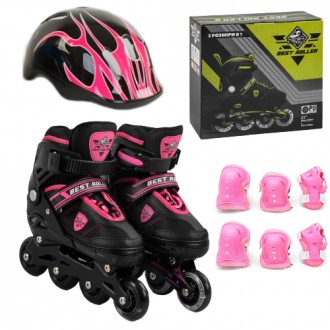Комплект ролики+шлем+защита Best Rollers размер S /31-34/ колёса PU арт. 20233-S. . фото 2