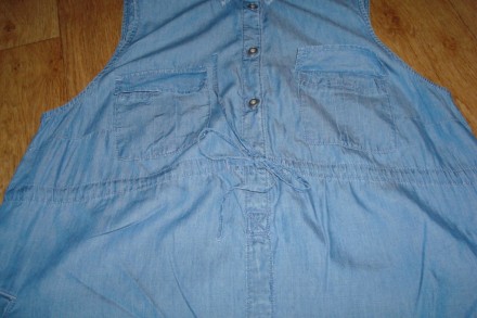 Легкий сарафан из мягкого струящейся джинсовой ткани Lyocell, впереди застегивае. . фото 10