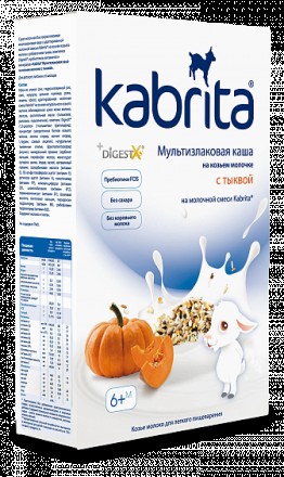 Нежная мульти-злаковая каша Kabrita на основе адаптированной молочной смеси Kabr. . фото 2