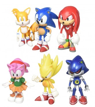 Набор фигурок Классический Ёжик Соник, 6в1, 7 см - Classic Sonic the Hedgehog 
В. . фото 2