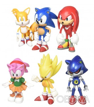 Набор фигурок Классический Ёжик Соник, 6в1, 7 см - Classic Sonic the Hedgehog 
В. . фото 1