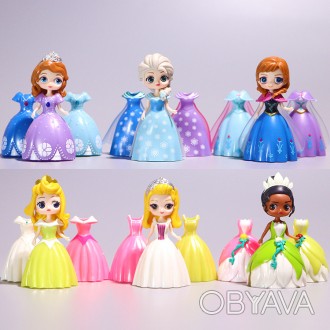 Набор кукол 6 шт "Принцессы Диснея" и комплект платьев 18 шт - Princesses Disney. . фото 1