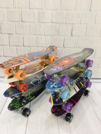 Скейт (пенни борд) Penny board со светящимися колесами арт. 7620
Современные дет. . фото 5