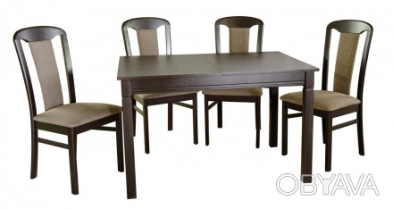 Простий класичний стіл з натурального дерева і стільницею зі шпонованої ДСП чудо. . фото 1