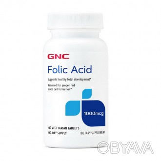  Витаминная добавка Folic Acid 1000 mcg от компании GNC это незаменимый продукт . . фото 1