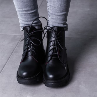 Женские ботинки черные Funneigh 3446 Ботинки женские выполнены из натуральной ко. . фото 3