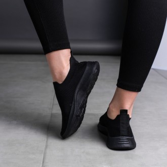 Женские кроссовки черные Sammy 3563 Кроссовки женские выполнены из текстиля обув. . фото 7