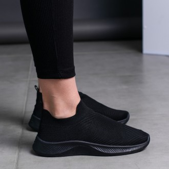 Женские кроссовки черные Sammy 3563 Кроссовки женские выполнены из текстиля обув. . фото 3