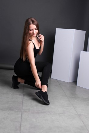 Женские кроссовки черные Sammy 3563 Кроссовки женские выполнены из текстиля обув. . фото 10