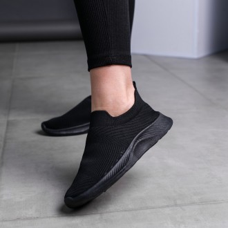 Женские кроссовки черные Sammy 3563 Кроссовки женские выполнены из текстиля обув. . фото 9