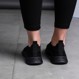 Женские кроссовки черные Sammy 3563 Кроссовки женские выполнены из текстиля обув. . фото 5