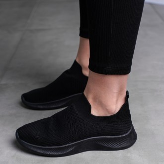 Женские кроссовки черные Sammy 3563 Кроссовки женские выполнены из текстиля обув. . фото 2