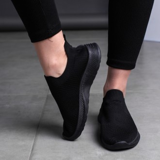 Женские кроссовки черные Sammy 3563 Кроссовки женские выполнены из текстиля обув. . фото 4