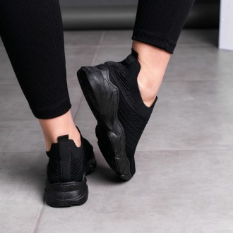 Женские кроссовки черные Toby 3559 Кроссовки женские выполнены из текстиля обувн. . фото 7