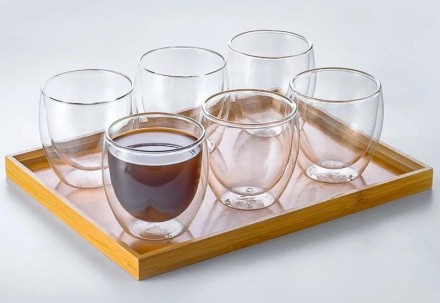 Набор 2 стакана Lorenza "Dual" выполнен из стекла. Необычная конструкция с двойн. . фото 3