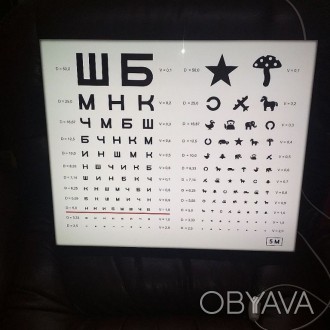 Таблиця визначення гостроти зору, що складається з 12 рядів літер українського а. . фото 1