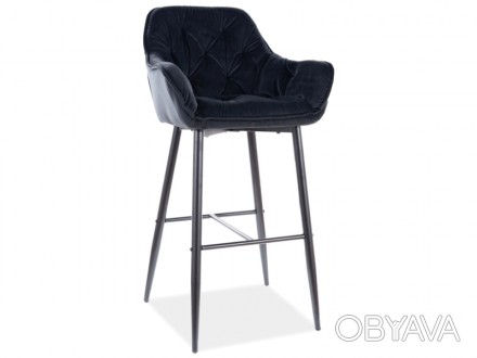
Барний стілець CHERRY H-1 VELVET чорний каркас / чорний Черный : стильна і суча. . фото 1