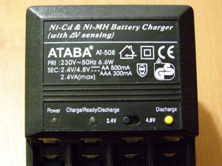 Зарядний пристрій ATABA AT-508. Зарядний пристрій Ni-Cd/Ni-MH + 4-и акумулятори . . фото 7