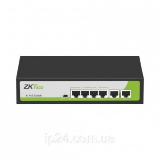 PoE-коммутатор ZKTeco ZK-PoE42N-55W с 4 портами PoE. Киев. фото 1 PoE-коммутатор ZKTeco ZK-PoE42N-55W с 4 портами PoE. Киев. фото 1