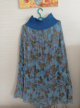 Красивая длинная женская цветная юбка с подьюбником плиссе. Верх широкий  и завя. . фото 6