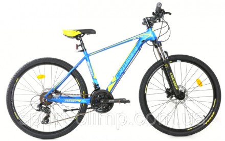 Велосипед найнер Crosser MT-036 29" (рама 17, 21S) Hidraulic Shimano голубо-жовн. . фото 2