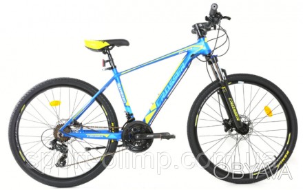 Велосипед найнер Crosser MT-036 29" (рама 17, 21S) Hidraulic Shimano голубо-жовн. . фото 1