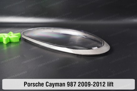 Стекло на фару Porsche Cayman 987 Black (2009-2012) II поколение рестайлинг прав. . фото 5