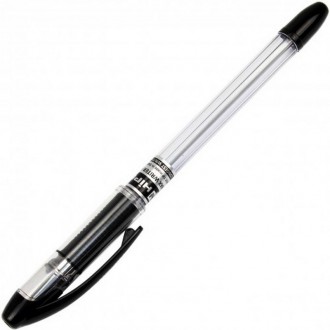 Ручка масляна Hiper Max Writer HO-335 2500 м 0,7мм чорна корпус прозорий HO-335ч. . фото 2