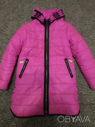 Зимнее пальто для девочки на синтепоне . Замеры : плечо - 10 см , рукав -53 см ,. . фото 1
