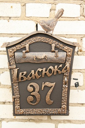 Кованый почтовый ящик с номером дома и адресом "Синичка" предназначен . . фото 2