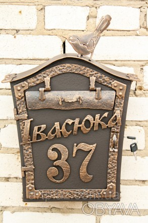 Кованый почтовый ящик с номером дома и адресом "Синичка" предназначен . . фото 1
