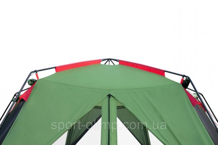 Большой шестигранный кемпинговый тент-шатер. Шатер Tramp Lite Mosquito green TLT. . фото 7