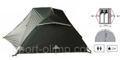 Ультралегкая двухместная туристическая палатка Tramp Cloud 2 Si TRT-092-GREY тем. . фото 7