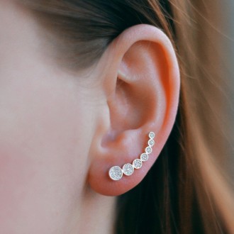 Сережки-кафи срібні 925° з фіанітами BUBBLE. Київ. фото 1 Сережки-кафи срібні 925° з фіанітами BUBBLE. Київ. фото 1
