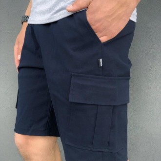Мужские шорты летние молодежные Miami стрейч-коттон синий долговечность при ежед. . фото 4