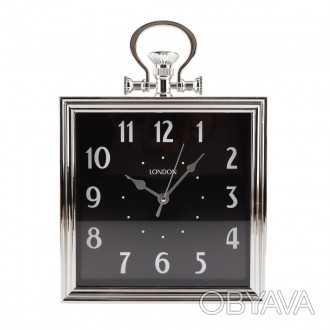 Настінний годинник "Елегант, чорний" має елегантний, унікальний дизайн. Квадратн. . фото 1