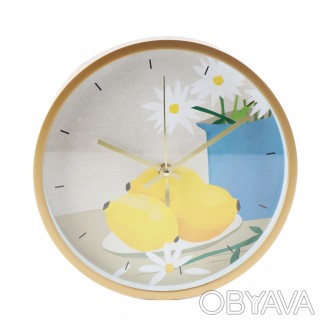 Годинник "Лимони" виконаний у стилі Провансу. Настінний годинник має круглу форм. . фото 1