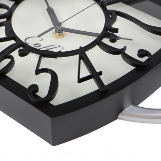 Настінний годинник "Чашка, чорний" представлений в унікальному вінтажному образі. . фото 3