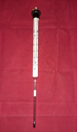 Термометр скляний ртутний електроконтактний ГОСТ 9871-61 занурювальний 120 мм +1. . фото 2