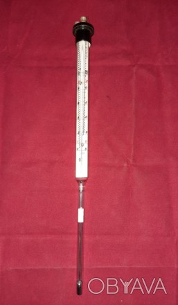 Термометр скляний ртутний електроконтактний ГОСТ 9871-61 занурювальний 120 мм +1. . фото 1
