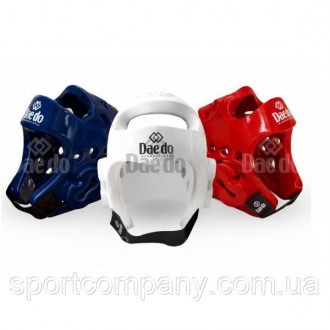 Шлем для тхеквондо Daedo WTF белый синий красный теквондо защитный шлем трениров. . фото 2
