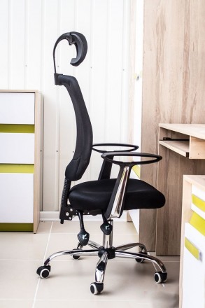 
Комп&apos;ютерне крісло поворотне Q-118 Чорний : стильна і сучасна модель від м. . фото 4