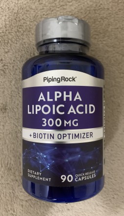 Альфа-ліпоєва кислота 300 мг плюс біотин, добавка, 90 швидкорозчинні капсули, СШ. . фото 2
