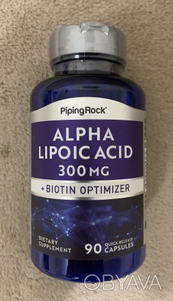 Альфа-ліпоєва кислота 300 мг плюс біотин, добавка, 90 швидкорозчинні капсули, СШ. . фото 1