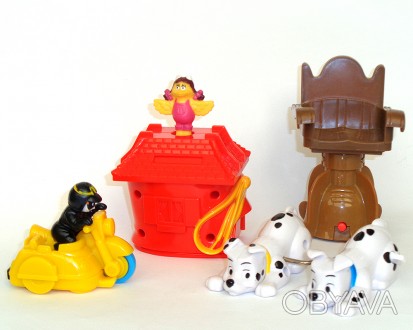 Игрушки из МакДональдса McDonalds заводные фигурки іграшки мотоцикл собачки