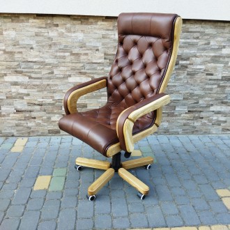Нові кабінетні крісла, ручна робота.
Дерев’яні елементи крісла виконані в. . фото 12