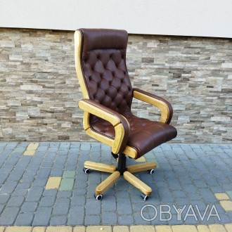 Нові кабінетні крісла, ручна робота.
Дерев’яні елементи крісла виконані в. . фото 1